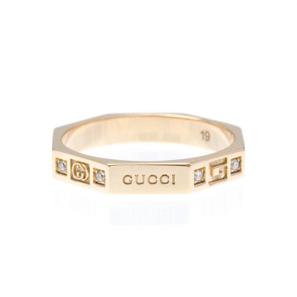 Gucci Octagonal Diamond Ring Pink Gold (18K) Fashion Diamond Band Ring Pink Gold